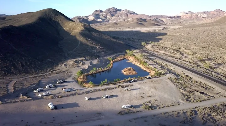 Boondocking at Vanderbuilt Pond, Beatty, Nevada.