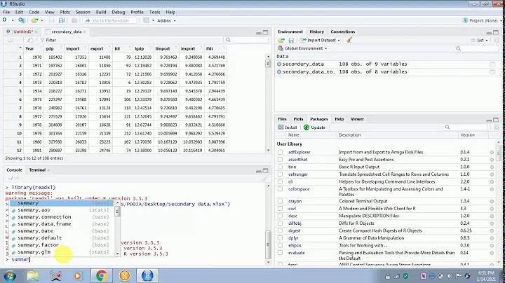 DESCRIPTIVE STATISTICS  R SOFTWARE