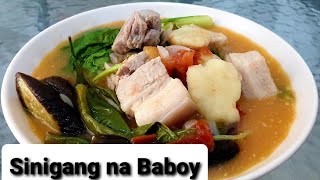 sinigang baboy gabi pork cook