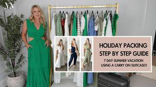 Summer outfits  Step by Step guide packing for a 7 day summer holiday using a carry on suitcase!