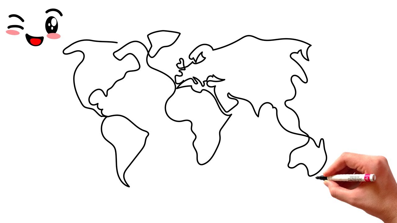 How to Draw a World Map in One Line – Step-by-Step Tutorial - YouTube