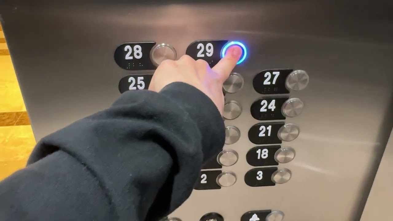 Newer Otis Series 4 Traction High-Rise Elevators at Marriott Marquis in Downtown Houston, TX.