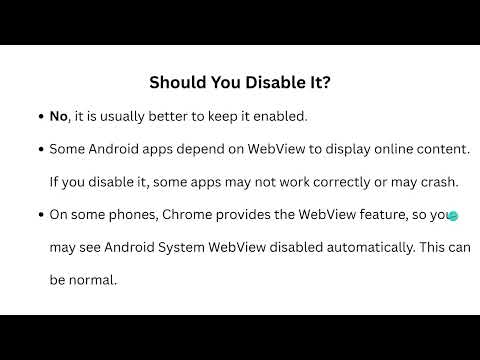 What Is The Android System WebView App On Android Phones? - Is It Safe And Should You Disable It