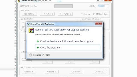 General tool mfc application has stopped working