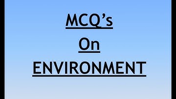 TEST - Environment and Ecology || MCQ