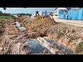 Incredible work! 6-wheel dump trucks &amp; D31 Komatsu dozer operating with skill to move and level soil