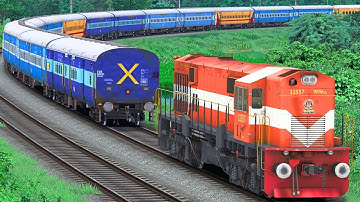 WDM3D SHUNT ICF BLUE EXPRESS TRAIN COACH | BUMPY RAILROAD | Train Simulator | Railworks | NTG GAMING