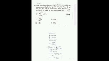 In an experiment the percentage error occurred in the measurement..... #neet