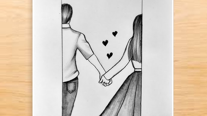 How To Draw Romantic Couple Scenery Step by Step  Easy love drawings,  Romantic paintings, Cute drawings of love