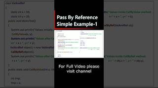 Pass by Reference Simple Example | Simple Example Call by Reference
