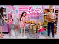 Barbie Doll Family Supermarket Grocery Shopping - Miniatures Dollhouse