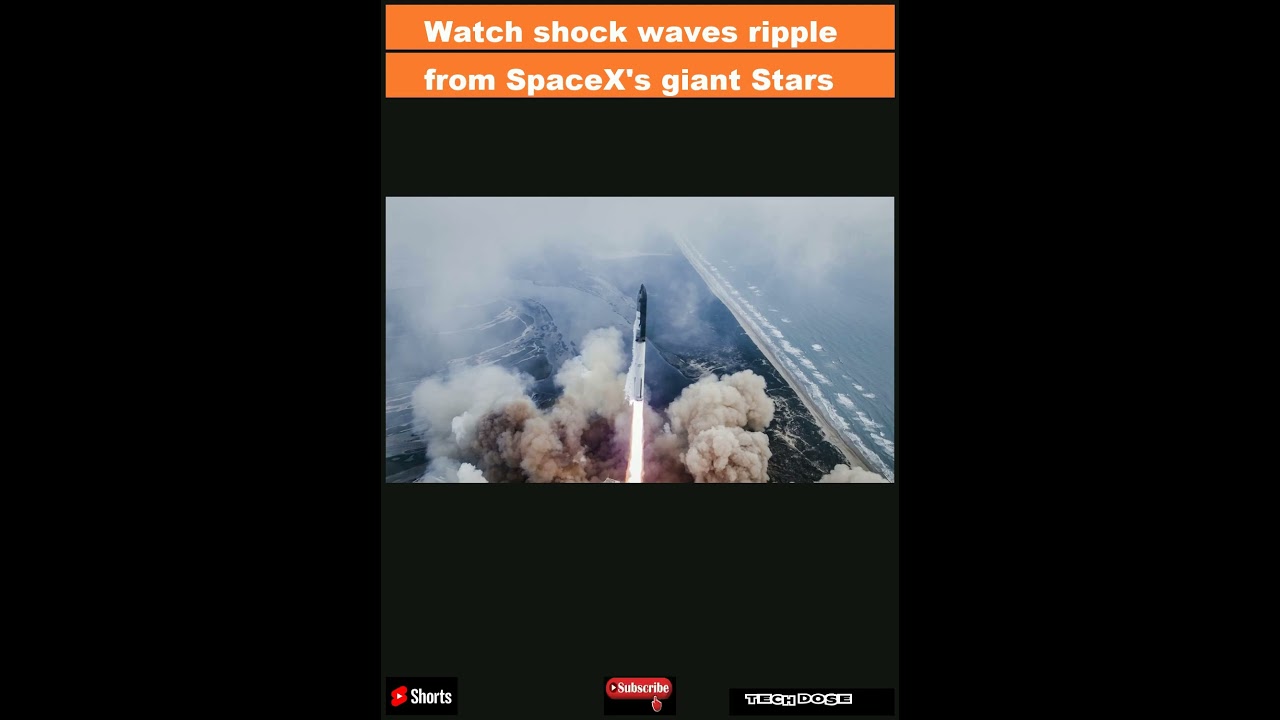 Watch shock waves ripple from SpaceX's giant Starship rocket during 3rd test flight (video)|Shorts