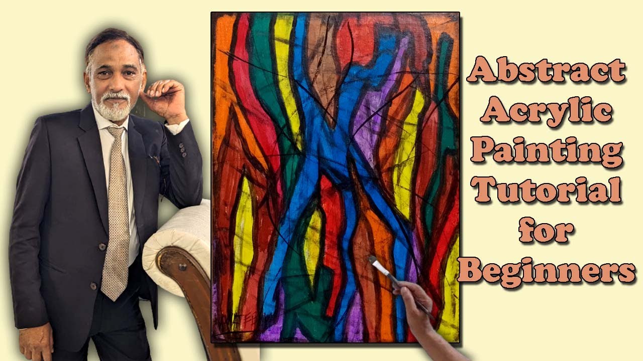 Abstract Acrylic Tutorial for Beginners | Vibrant Abstract Art ...