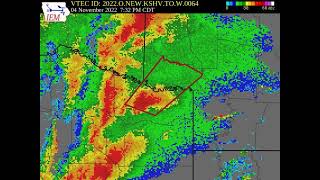 TORNADO EMERGENCY FOR BOWIE AND LITTLE RIVER COUNTIES ON WXJ49 11/4/2022