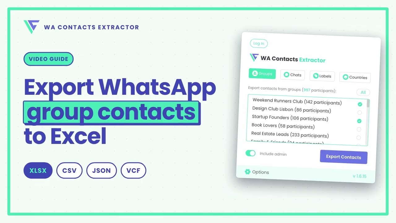 How to Export WhatsApp Group Contacts to Excel (CSV, JSON) | WA Contacts Extractor