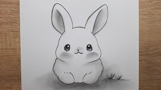 Çok Kolay Sevimli Tavşan Resmi Adım Adım Nasıl Çizilir, Kolay Karakalem Çizimleri
