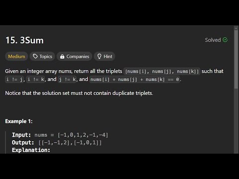 LeetCode 15: 3Sum Explained in Java - YouTube