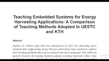 Teaching Embedded Systems for Energy Harvesting Applications A Comparison of Teaching Methods Adopte