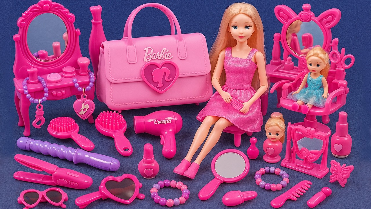 8 Minutes Satisfying with Unboxing Barbie Princess Pink Kitchen,Rock Bed Play Set Review Toys｜ASMR