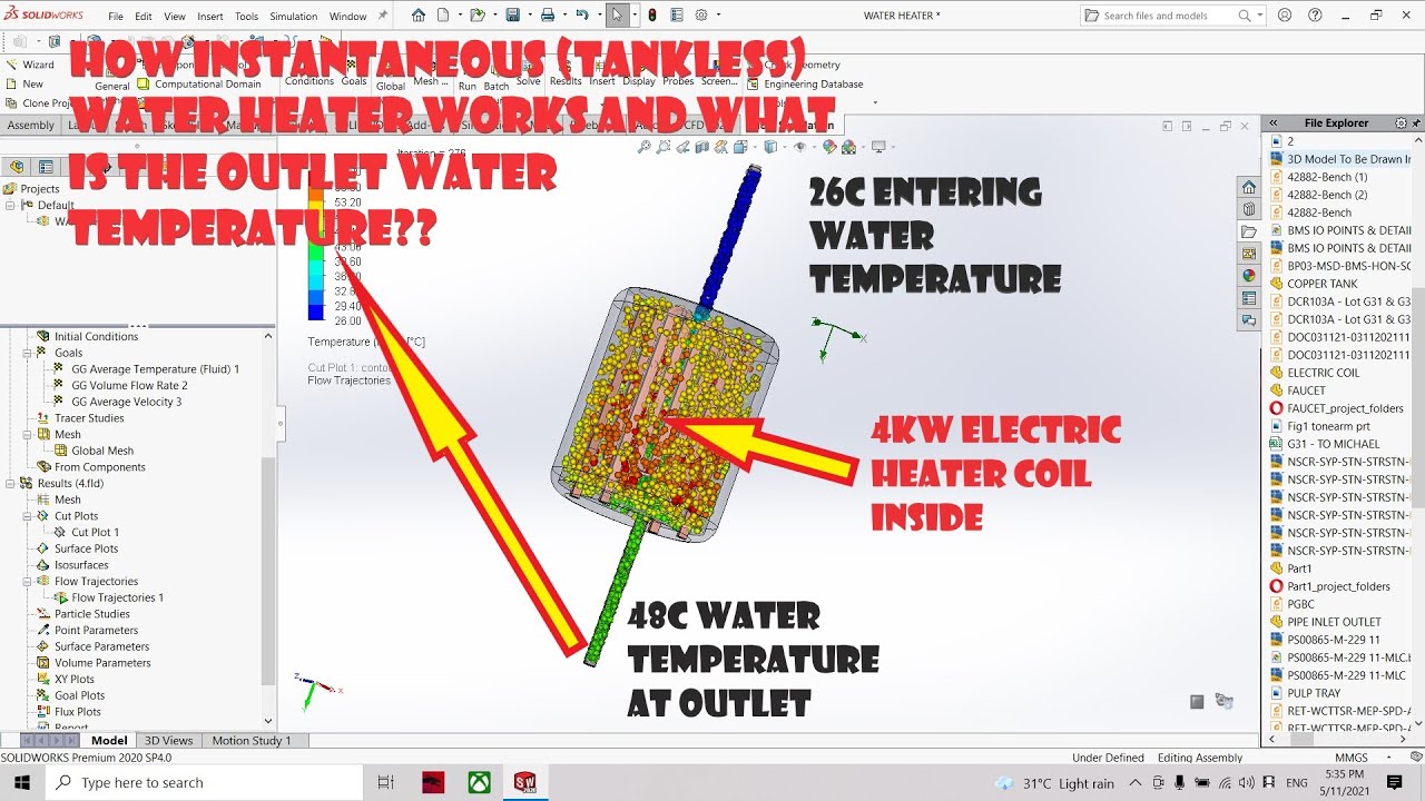 HOW A 4KW ELECTRIC WATER HEATER WORKS AND RESULTING IN 48C WATER OUTPUT