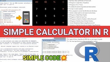 R Program to Make a Simple Calculator | Simple Calculator in R | R Tool | Calculator Program in R| R