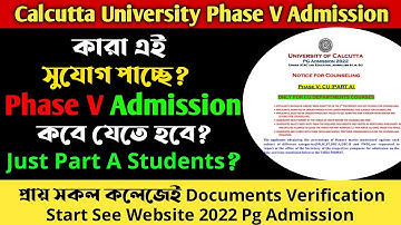Calcutta University Pg Admission 2022। Cu Vacant Seat Admission। Cu Offline Counseling 2022