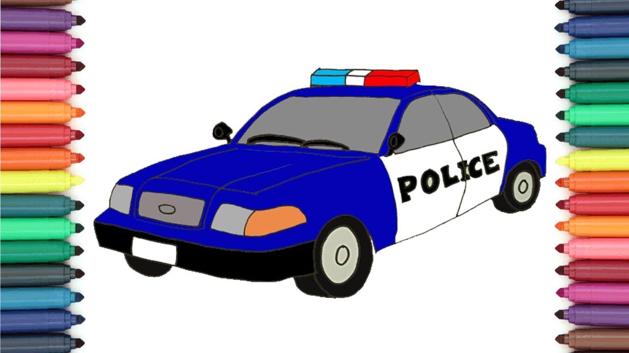 How to Draw a Police Car for Kids Step by Step | Easy Draw Tutorial ...