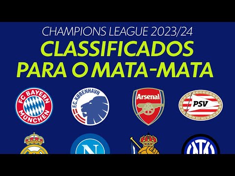 Os times classificados para as oitavas de final da Champions League 2023/ 2024