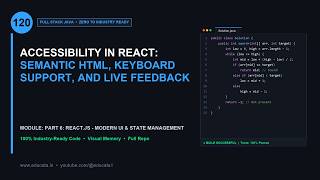 Information FS-120: ACCESSIBILITY IN REACT: SEMANTIC HTML, KEYBOARD SUPPORT, AND LIVE FEEDBACK | Full Stack Java Update