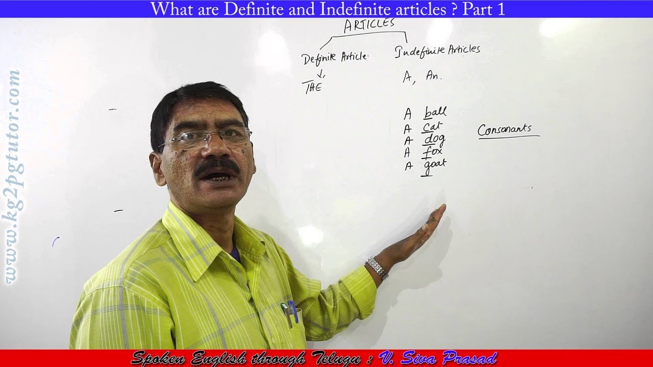 What Are Definite And Indefinite Articles Through Telugu Part 1 YouTube
