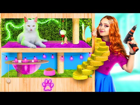 Секретный домик для кота! Строим секретные домики для животных!