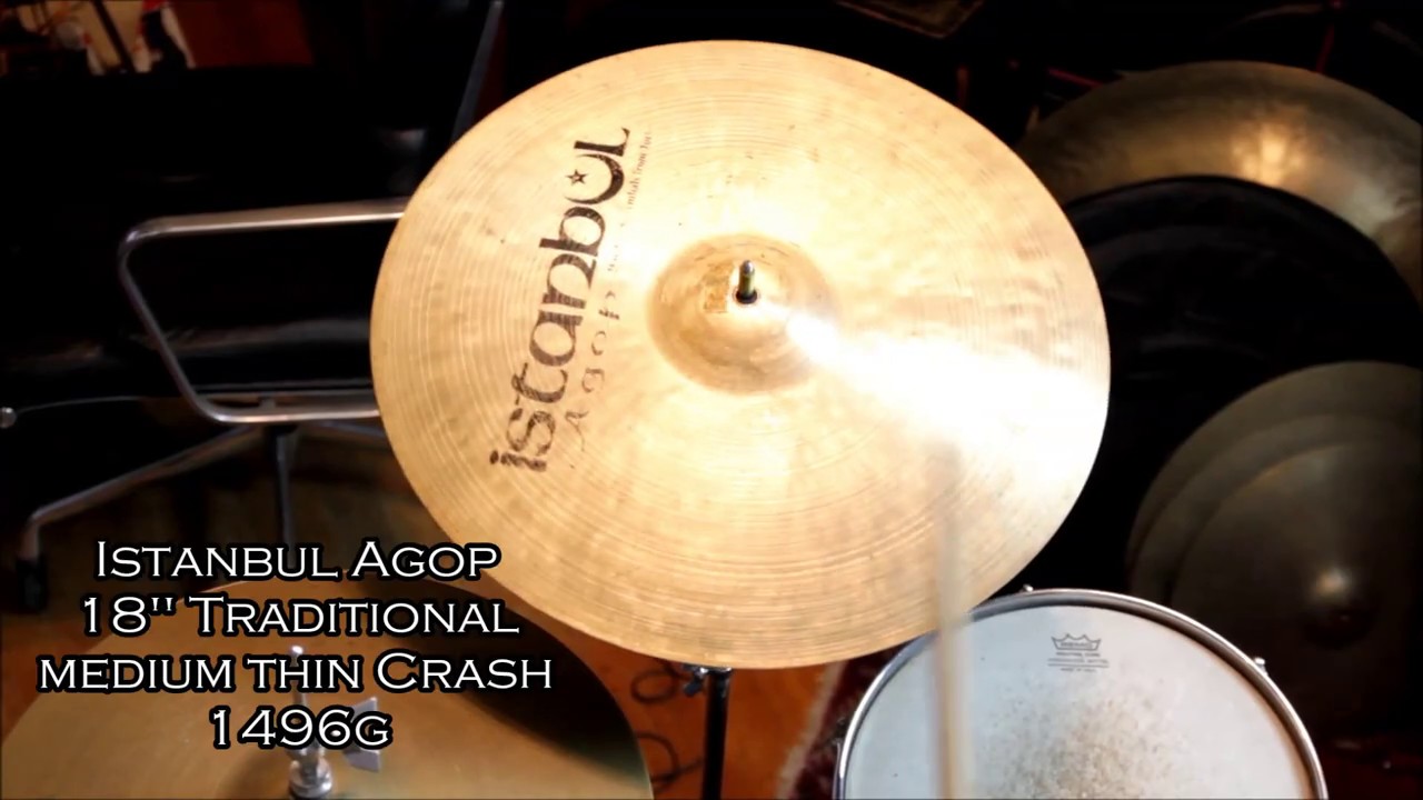 Istanbul Agop Traditional 18" Medium Thin crash cymbal Made in Turkey old school style vintage sound