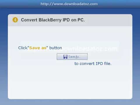 How to open and convert blackberry ipd file on pc