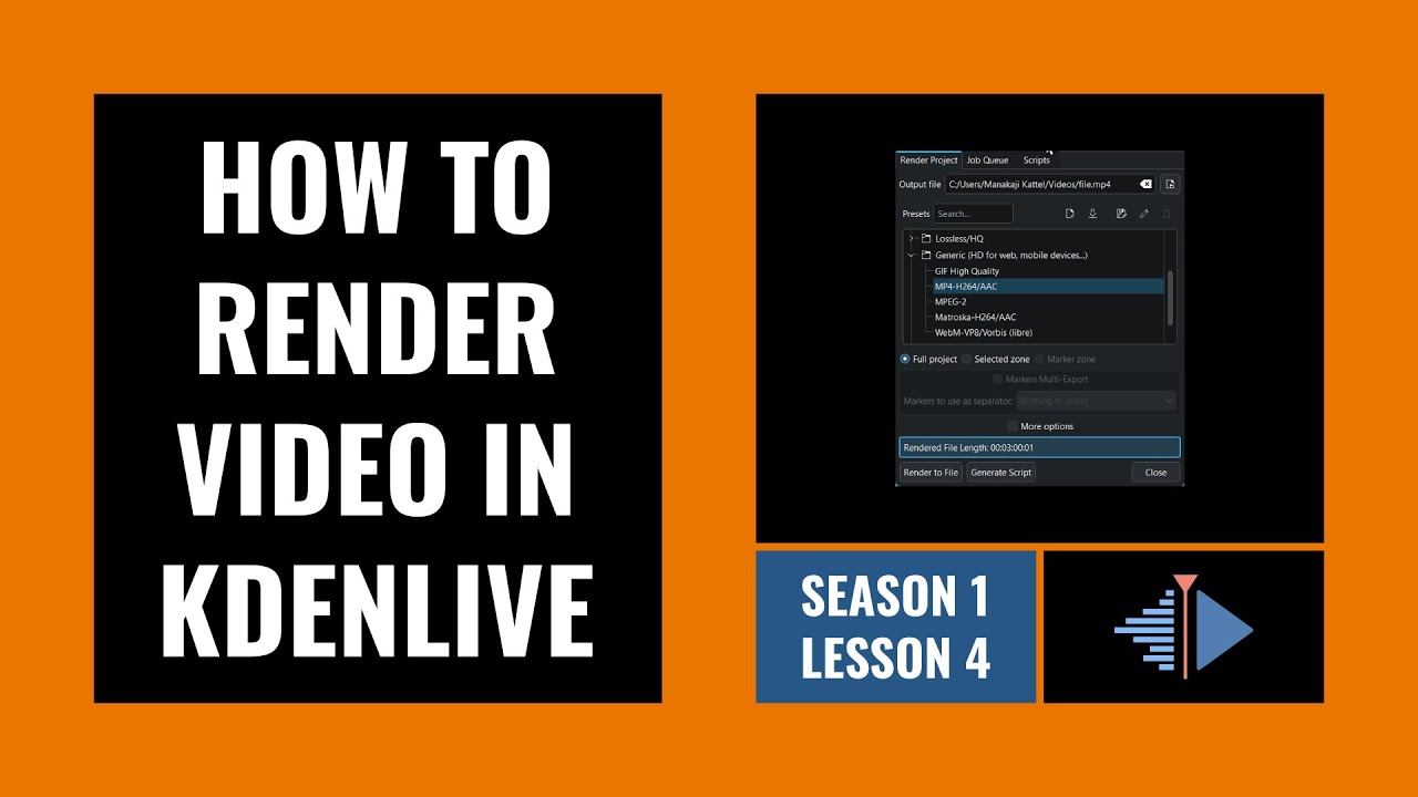 How to render your first video | Kdenlive beginner tutorial - YouTube