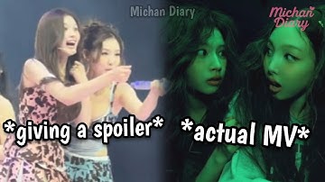 nayeon and sana casually spoiling an actual scene from their mv at the bulacan concert