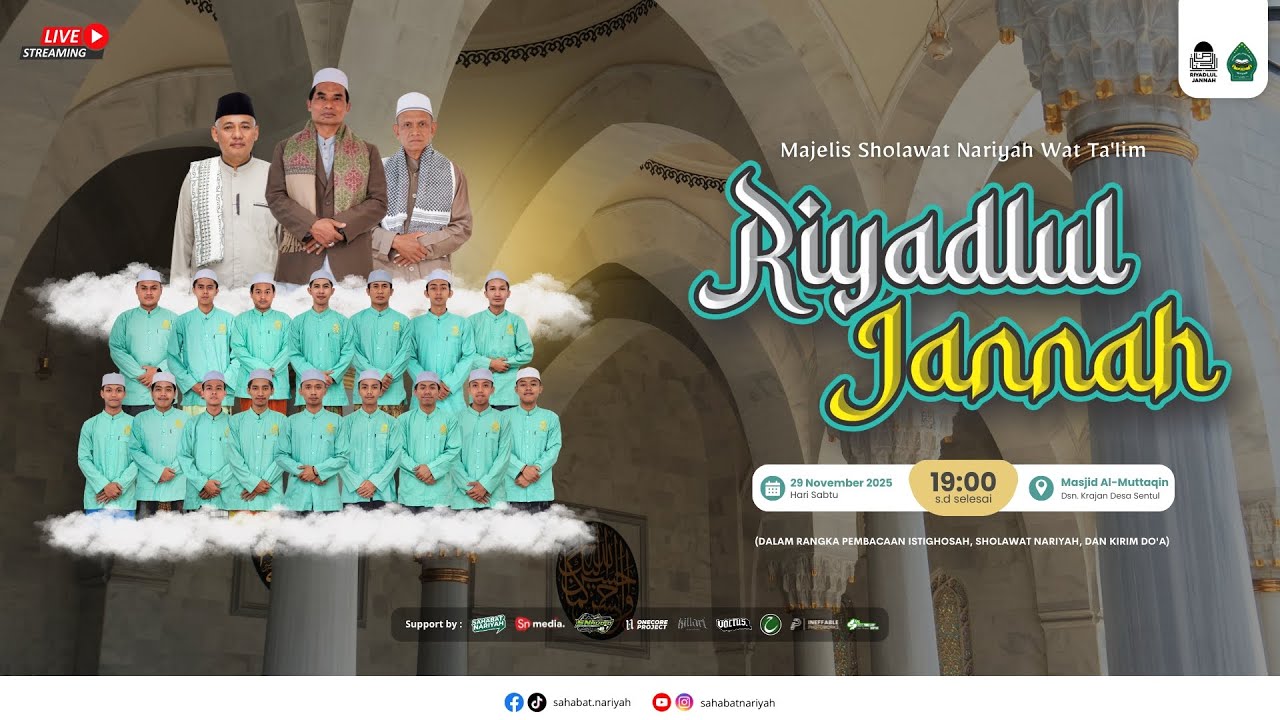 🔴LIVE|Majelis Sholawat Nariyah Wa Ta'lim Riyadlul Jannah, 29 November 2025|Masjid Jami' Al-Muttaqin