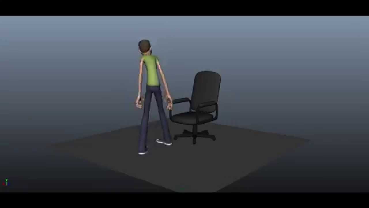 Sitting on a chair animation Key Frames and rough timing YouTube