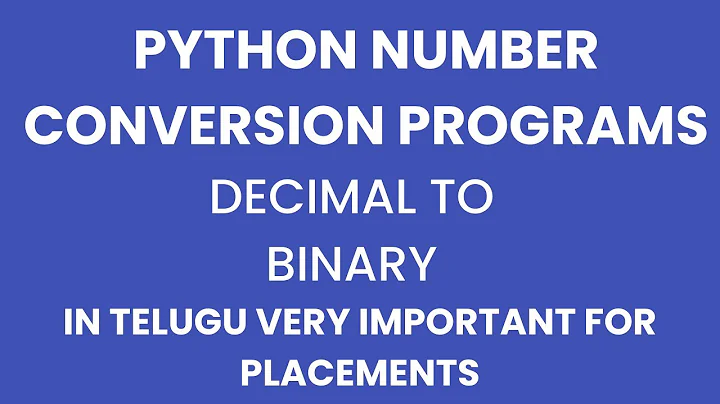 decimal to binary conversion program in python telugu|number conversions in telugu python