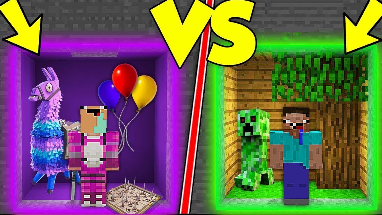 NOOB VS FORTNITE RETO DE LA BASE ¿NOOB SOBREVIVE? MINECRAFT TROLL risas travel