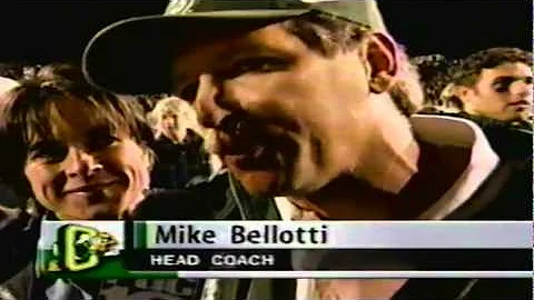 Postgame celebration and Mike Bellotti interview a...