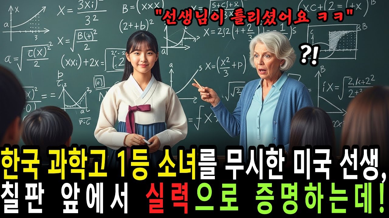 한국 과학고 1등 한국소녀를 무시한 미국 선생, 천재 소녀는 칠판 앞에서 실력으로 증명하는데!