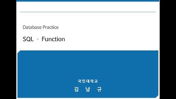 (DB실무) Part4-SQL 기본 및 활용-4.Function(3/4)