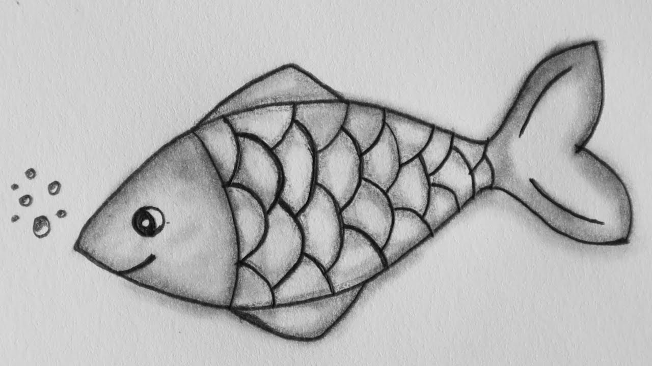 How to draw a easy fish drawing / Pencil Drawing / Easy Drawing ideas