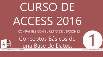 Curso de Access 2016 Básico Qué es una Base de Datos. Introducción. #0001. David Asurmendi.
