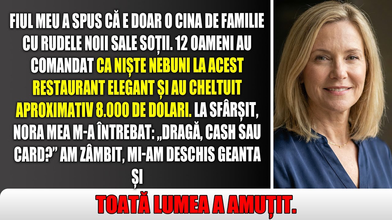 Nora mea m-a privit total relaxată: „Cash sau card, dragă?” Dar apoi toți au fost șocați!