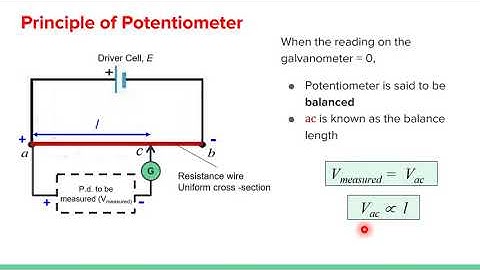 Using a slide wire potentiometer to compare emfs