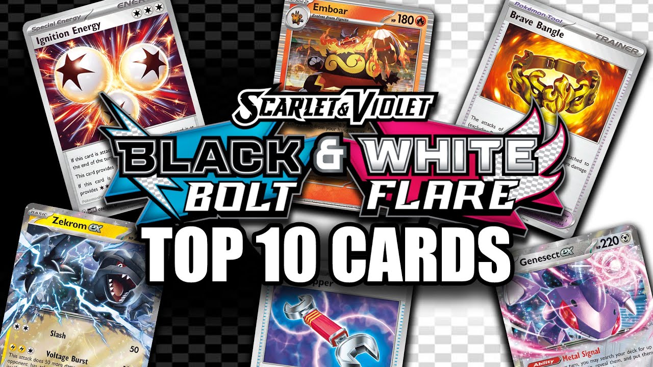 Top 10 Best Pokemon Cards From Black Bolt & White Flare! (Set Review)