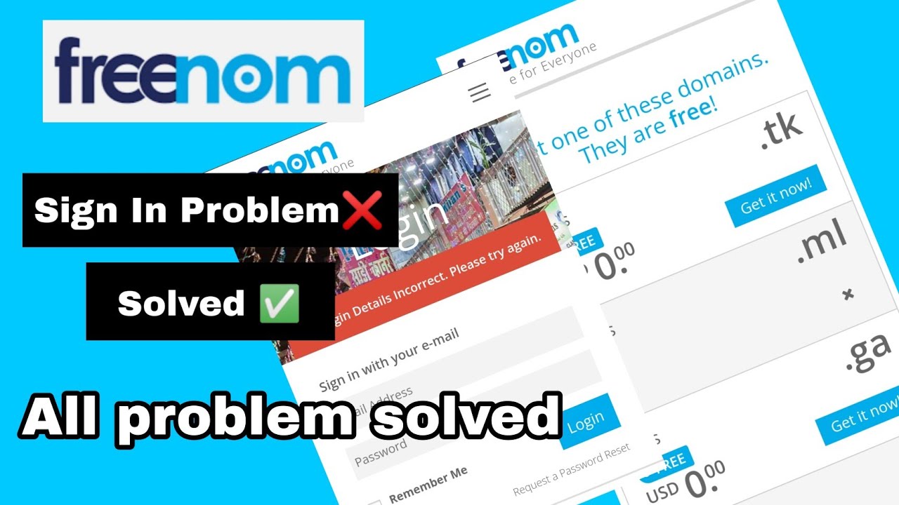 How to get a free domain on phone / Freenom signin problem solved 