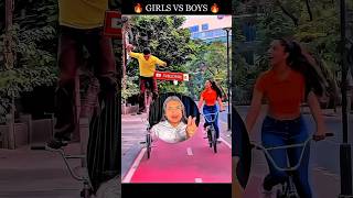 Girls vs Boys Cycle Stunt 👍 #shorts #cycle #funny