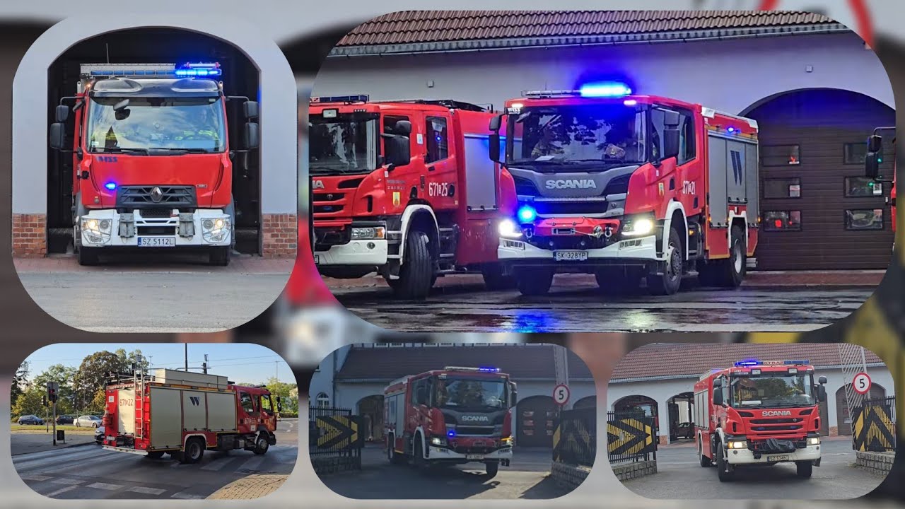 Alarmowo MIX Wyjazdów z Jednostki Ratowniczo-Gaśniczej w Zabrzu   671[S]21  671[S]22  671[S]25